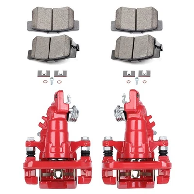 Red Rear Brake Calipers and Pads For 2004-2008 Acura TSX 1998-2002 Honda Accord Foto 1 de 4