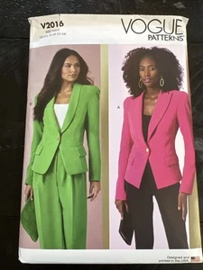 Chaquetas ajustadas Vogue V2016 Misses U5 (16-24) patrón de costura SIN CORTAR - Imagen 1 de 2