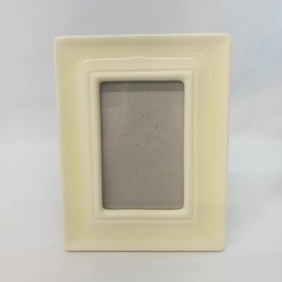 Carr Yellow Glazed Ceramic 4x6 Picture Frame Photo - Image 1 of 4