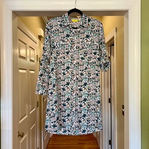 EUC Roberta Roller Rabbit Floral Cotton Shirtdress Shirt Dress Size XS - Picture 1 of 5
