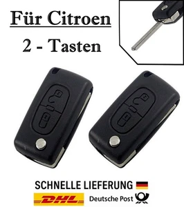 2x Ersatz Klappschlüssel Gehäuse für Citroen 2-Tasten Fernbedienung KS02 - VA2 - Picture 1 of 4