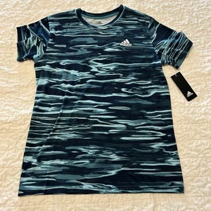 New NWT Adidas Boys Blue Logo Tee Crew Neck Regular Fit T-Shirt XL 18/20 - Picture 1 of 3