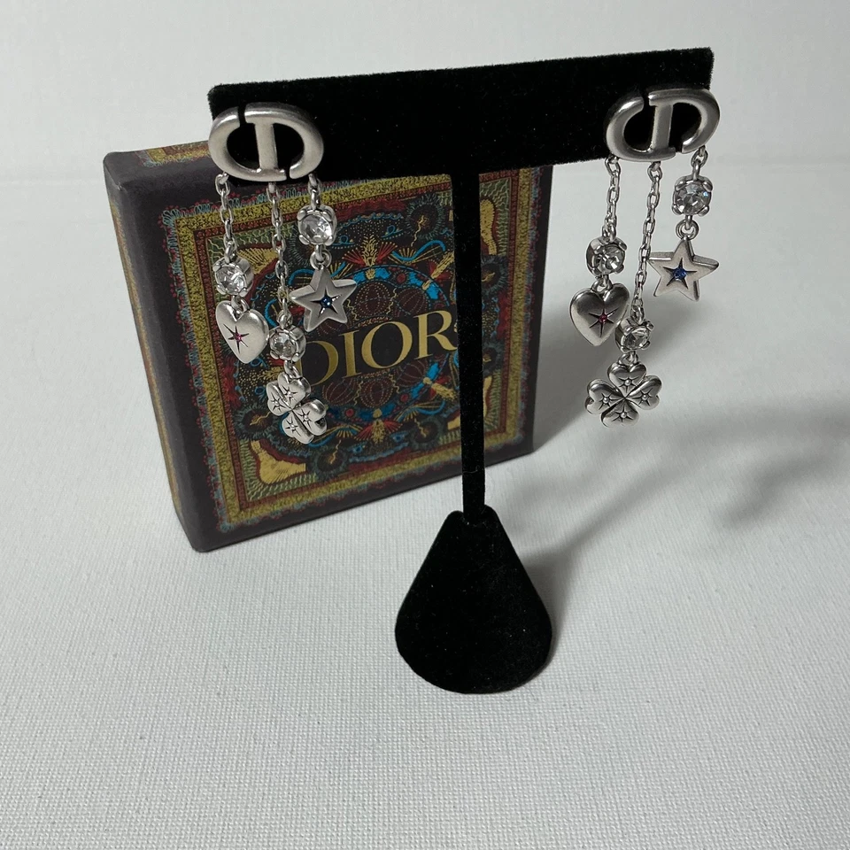 Pendientes colgantes retro de plata Dior Foto 1 de 3