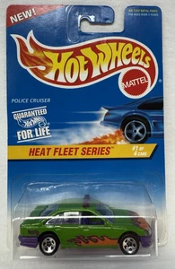 Hot Wheels Heat Fleet Series Police Cruiser 1/4 Collector #537 Green/Purple-1997 - Picture 1 of 5