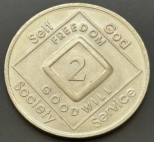 Narcotics Anonymous NA 2 Years Recovery Token Coin Chip Years - Picture 1 of 2
