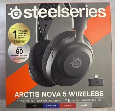 Arctis Nova 5 Wireless Multi-System Gaming Headset - Black - Image 1 of 4
