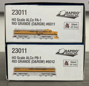 Rapido Trains HO #23011 ALCO PA/PB Diesel Locomotive Set D&RGW 6011 & 6012 LNIB! - Imagen 1 de 19