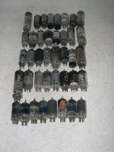 JOB LOT  40  X  VINTAGE RADIO AUDIO TUBE VALVES MAINLY MAZDA AND MULLARD ECT - Picture 1 of 9