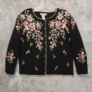 Heirloom Collectibles Sweater Womens Small Knit Beaded Embellished Embroidered - Picture 1 of 20