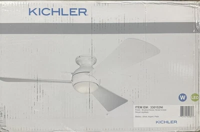 KICHLER Sola 54 in.Indoor/Outdoor Brushed Nickel Low Profile Ceiling Fan with-A3 - Image 1 of 4