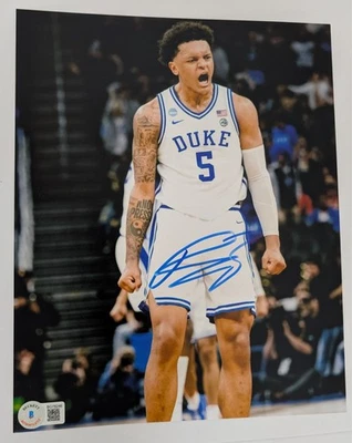 Foto firmada por Paolo Banchero 8x10 Beckett certificado auténtico automático Duke baloncesto Foto 1 de 2