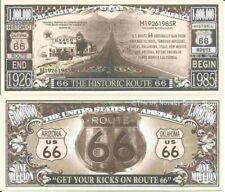 Route 66 Get Your Kicks Main Street of America Million Dollar Bills x 2 US Road