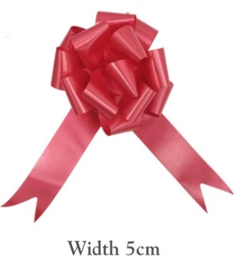 Celebrations, Occasions and Gift Wrapping POLY RIBBON PULL BOWS 50mm RICH RED - Picture 1 of 7