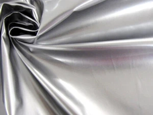 LACK Kunstleder Stretch weich hochglänzend Meterware SILBER EUR 8,98/m %SALE% - Bild 1 von 3