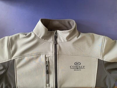 Cobalt Boats Screen Printed Devon & Jones Men's Soft Shell Colorblock Jacket - Image 1 of 4