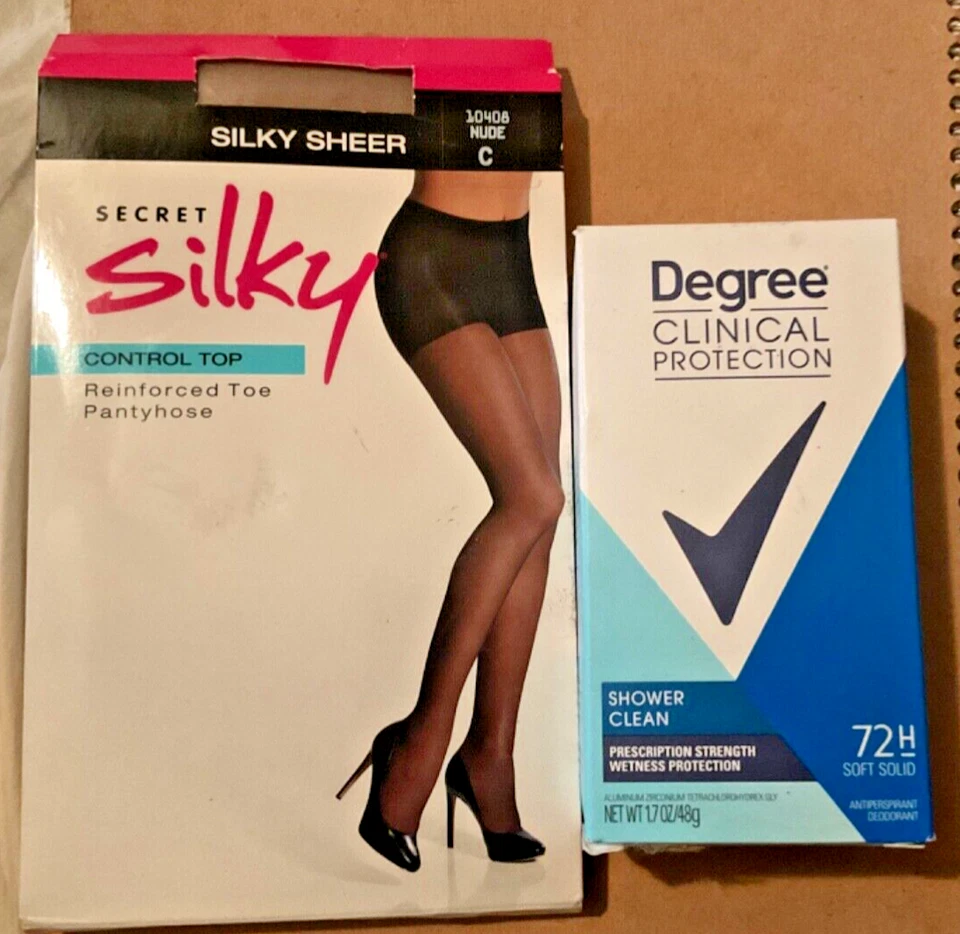 Lot of 2 Silky Sheer Pantyhose 10408 (C)Degree Clinical 72Hr Deodorant Foto 1 de 1