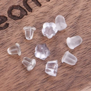 200 pezzi tappi posteriori per orecchini in gomma morbida 4 mm 5 mm per fare orecchini lotto - Foto 1 di 8
