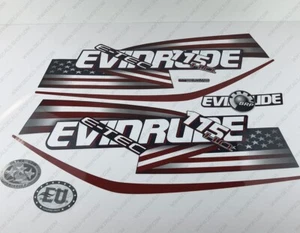 Evinrude 115 hp ETEC H.O. 2007-2017 USA Flag Blue Cowl outboard decals set - Picture 1 of 9
