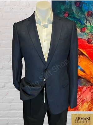 New Armani Collection 38R Sapphire Cobalt Royal Blue Metallic Blazer Suit Jacket - Image 1 of 4