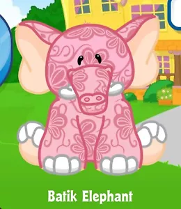 Webkinz Classic Batik Elephant - hm458 - Virtual Adoption Code Only - Picture 1 of 1