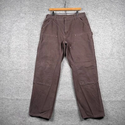 Vintage Carhartt Pants Mens 36x32 (34x31) Brown B136 DKB Double Knee Canvas - Image 1 of 4