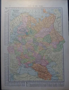 1904 Rusia en Europa Austria Hungría 2 caras colorido mapa de Hammond - Imagen 1 de 4