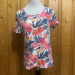 Camicetta top donna Time and Tru basic manica corta floreale M(8-10) - Foto 1 di 9
