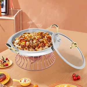 Scaldavivande 2L Rotondo Acciaio Inox Buffet Catering Chafer Party - Foto 1 di 21