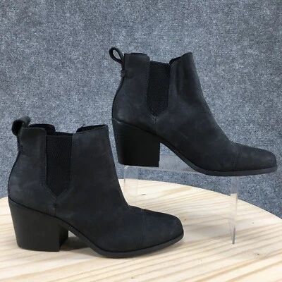 Toms Botas Mujer 10 Everly Chelsea Botín al Tobillo 10016837 Negro Cuero Tacones Foto 1 de 4