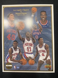 1991-92 Upper Deck Sheet NBA Detroit Pistons Dennis Rodman Isiah Thomas Numbered