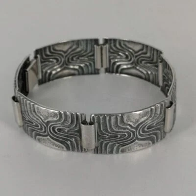 Modernismus Design Armband in Silber Theodor Klotz TeKa Pforzheim - Bild 1 von 4