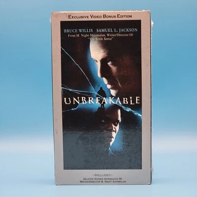 Unbreakable VHS Tape Sealed Watermarks Movie Samuel L Jackson Bruce Willis Comic - Image 1 of 4