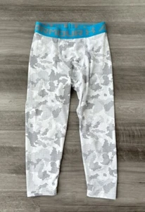 Under Armour Boys Fitted Base Later Pants Size M White Gray - Picture 1 of 6