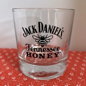 Jack Daniels Tennessee Honey Whiskey 8oz Clear Glass Embossed Bee on Bottom - Picture 1 of 5