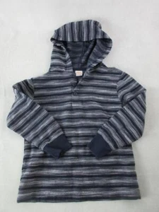 GYMBOREE BOYS 3-BUTTON PULLOVER HOODIE SWEATER BLUE/WHITE KIDS 6 EUC - Picture 1 of 9