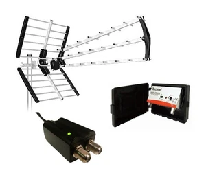 Kit TDT Antena BKM 18dB 5G con Amplificador Mástil y FA - Imagen 1 de 4