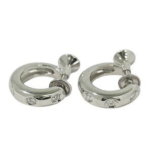 MIKIMOTO Diamond 0.06ct×2 K18 White Gold Earrings 5.4g - Picture 1 of 9