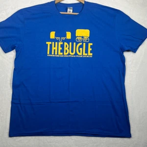 Andy Zaltzman The Bugle Konzert Veröffentlichung kurzärmliges blaues T-Shirt neu ohne Etikett Herren 2XL - Bild 1 von 5