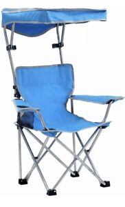 Quik Shade Folding Canopy Shade Camp Chair for Kids with Carry Bag, Blue