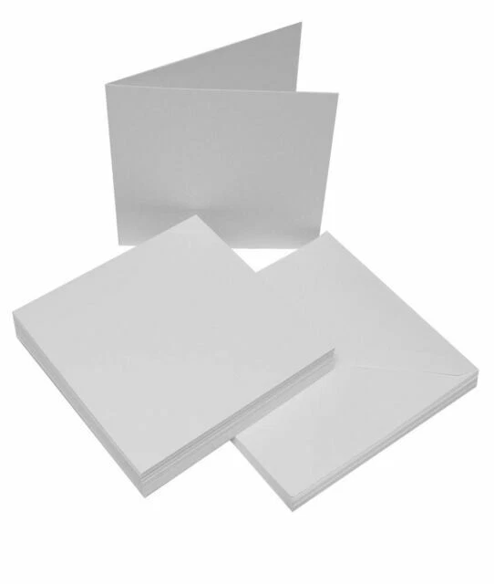CRAFT 1064 7" x 7" White Card and Envelope - Pack of 25