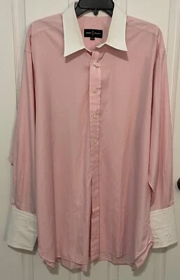 Camisa Robert Talbott Rosa Rayas Abotonada Ajuste A Medida 17.5 - 34 L XL Foto 1 de 4