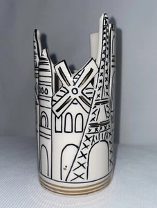 Anthropologie Landmark Ceramic Porcelain Pencil Holder Vase 5 1/2 Inches High - Picture 1 of 7