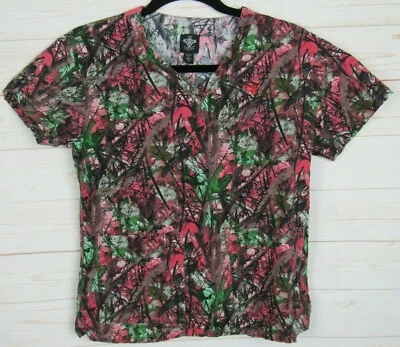 Blusa Médica para Mujer Med Couture Manga Corta Multicolor Bosque Talla XS  Foto 1 de 4