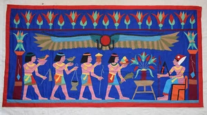 Handmade quilt-patchwork quilt-wall hanging tapestry-Egyptian tapestry-wall art - Picture 1 of 14