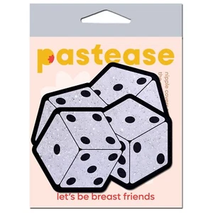 Pastease Fuzzy Dice Pasties Pair of Dice Nipple Covers, New - Picture 1 of 2