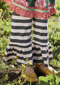Matilda Jane Walk The Line Big Ruffle Girls Size 10 Pants New In Bag Stripes - Picture 1 of 3