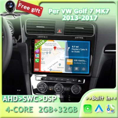 2G+32GB Autoradio Navigatore Android 15 CarPlay Per VW Golf 7 MK7 2013-2017 WIFI - Immagine 1 di 4