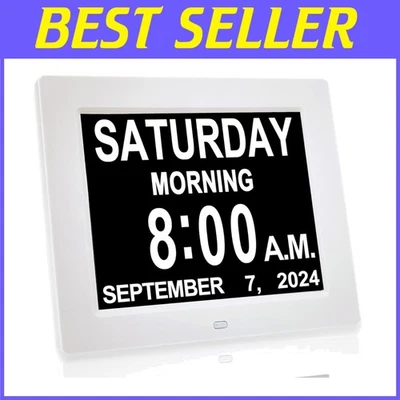 Large Screen Day Clock - Digital Alarm for Seniors, Dementia - Image 1 of 4