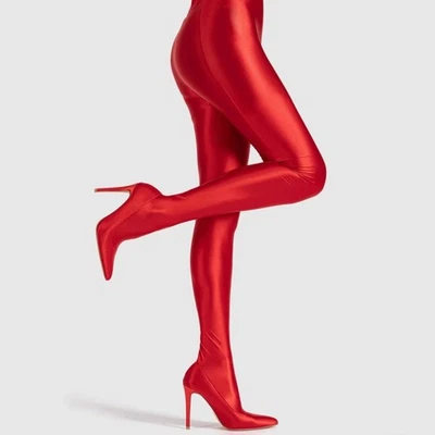 NWOT Liliana Scandalous Women's Red Legging Stiletto Heels Size 8½ Pantboot - Image 1 of 4