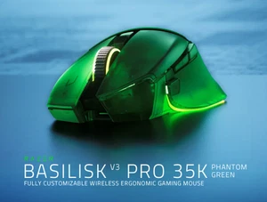 Razer Basilisk V3 Pro 35K Phantom Green Edition Wireless Gaming Mouse 35000dpi - Picture 1 of 4